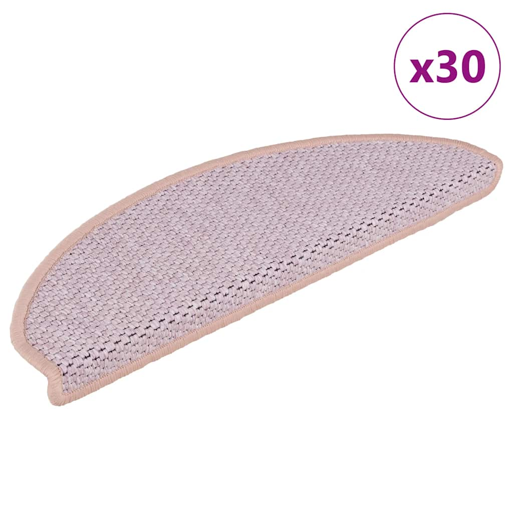 vidaXL Covorașe de scară autoadezive aspect sisal 30 buc. roz