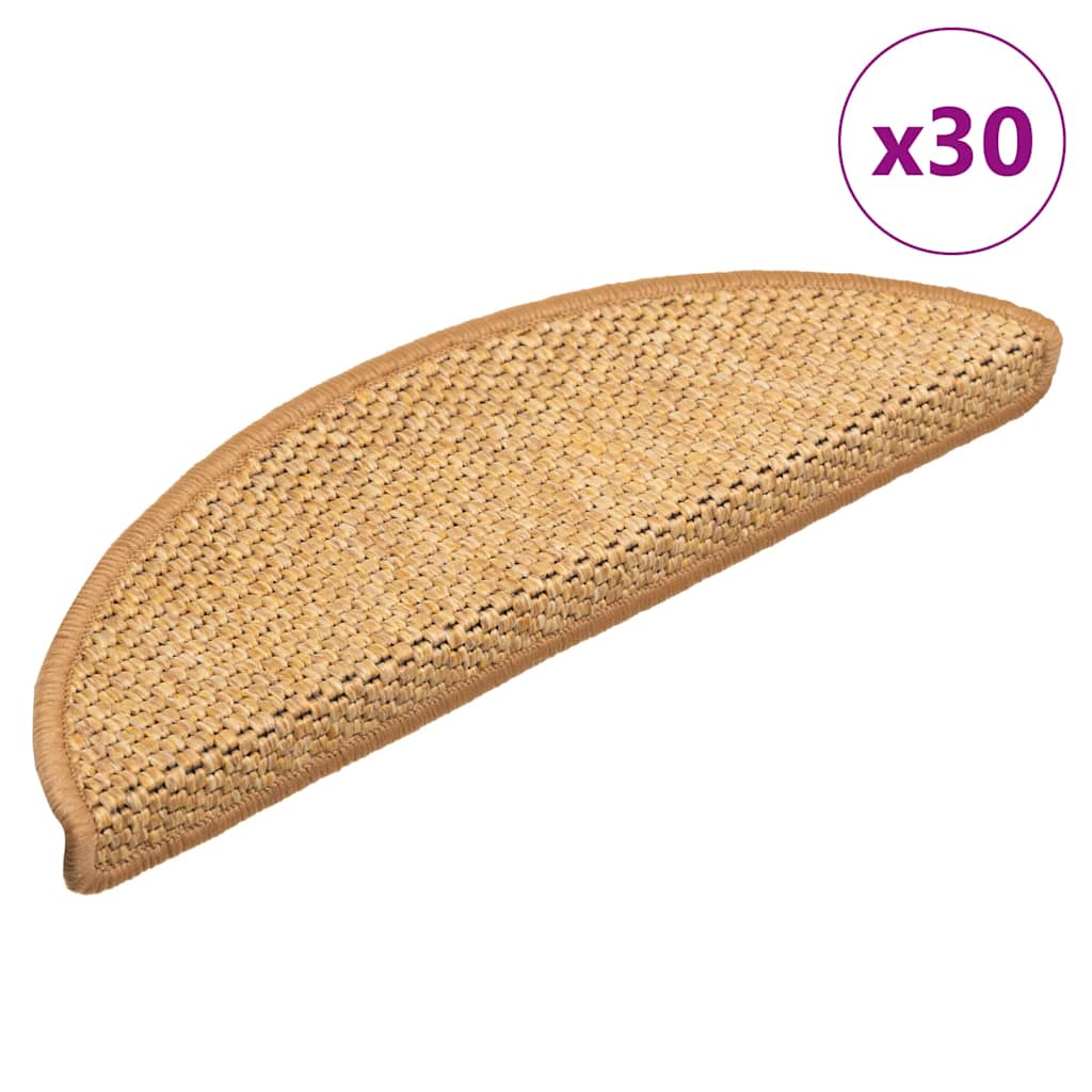vidaXL Samolepicí rohože na schody Sisal-Look 30 ks 56x17x3 cm Sisal