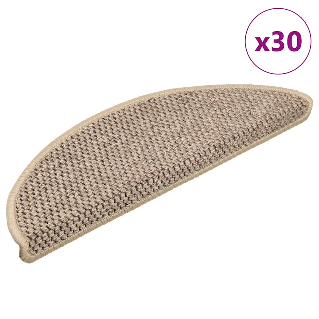 vidaXL Stufenmatten Selbstklebend Sisal-Optik 30 Stk. 56x17x3 cm