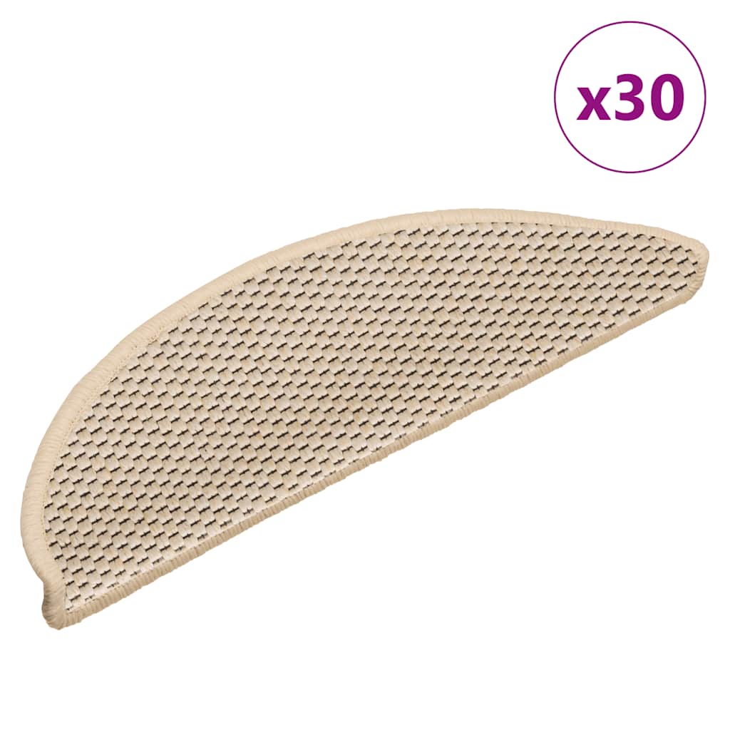 vidaXL Samolepicí rohože na schody Sisal-Look 30 ks 56x17x3 cm Berber