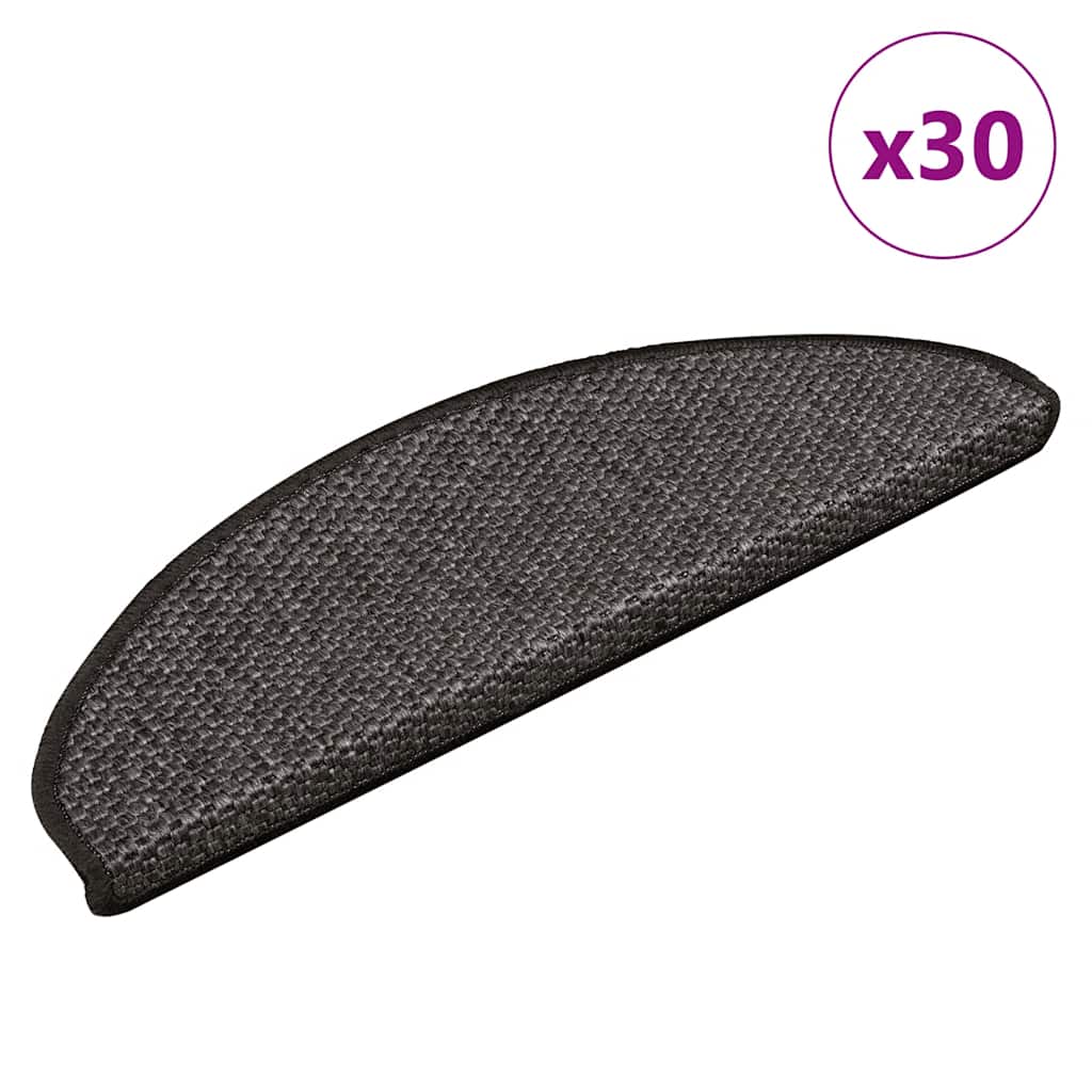 vidaXL Samolepicí rohože na schody Sisal-Look 30 ks antracitová