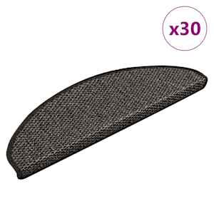 Samolepilne preproge za stopnice sisal 30kos 65x21x4cm antracit