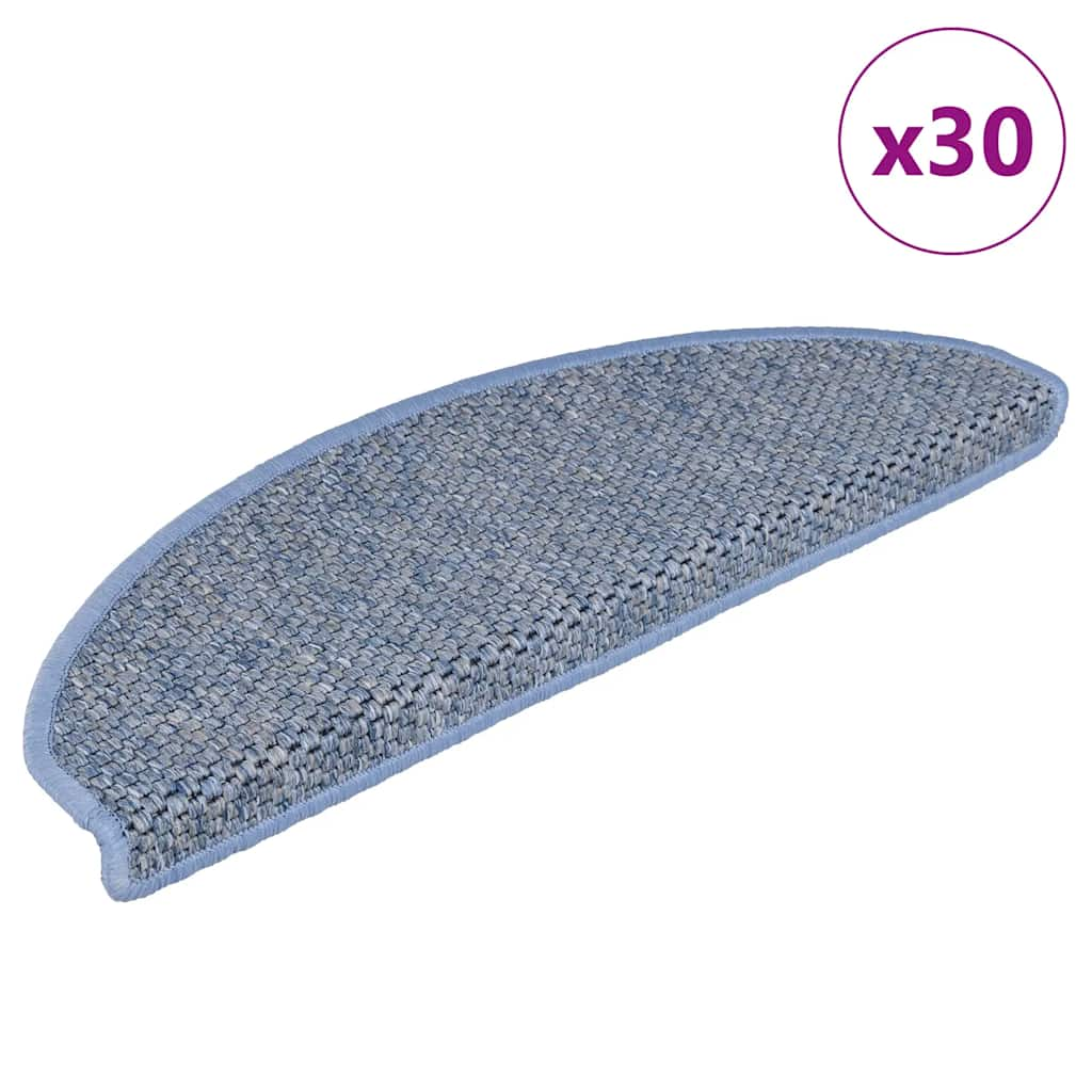 vidaXL Stufenmatten Selbstklebend Sisal-Optik 30Stk. 65x21x4cm Blau