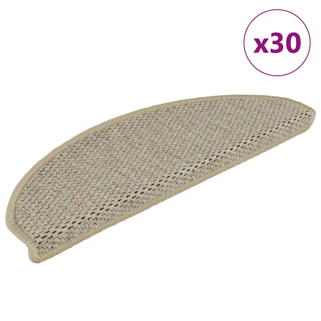 Thumbnail - vidaXL Stufenmatten Selbstklebend Sisal-Optik 30Stk 65x21x4cm Hellgrün