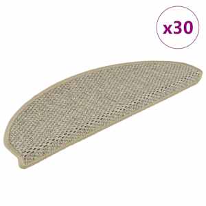 Samolepilne preproge za stopnice sisal 30 kosov 65x21x4 cm