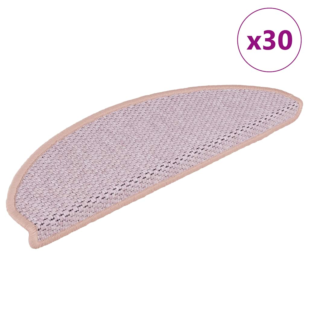 vidaXL Stufenmatten Selbstklebend Sisal-Optik 30Stk. 65x21x4cm Rosa