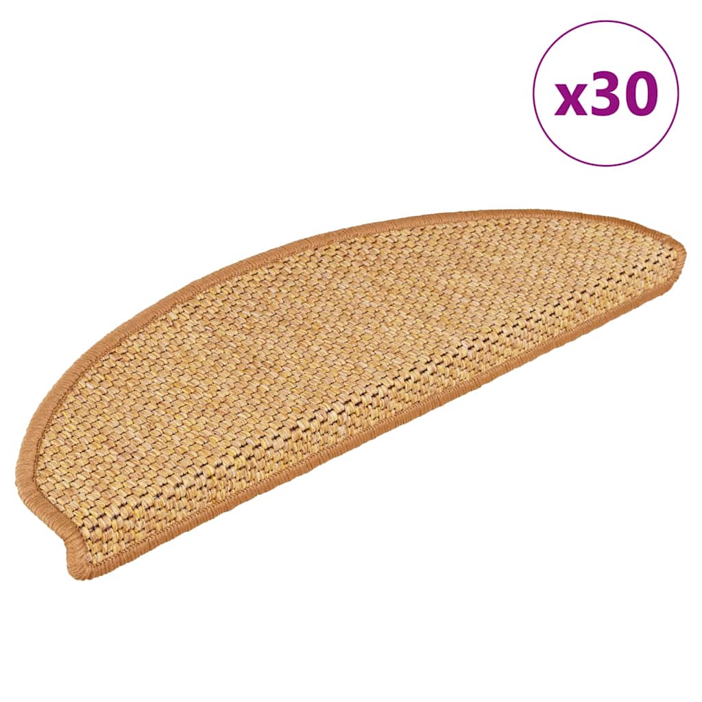 vidaXL Samolepicí rohože na schody Sisal-Look 30 ks 65x21x4 cm Sisal