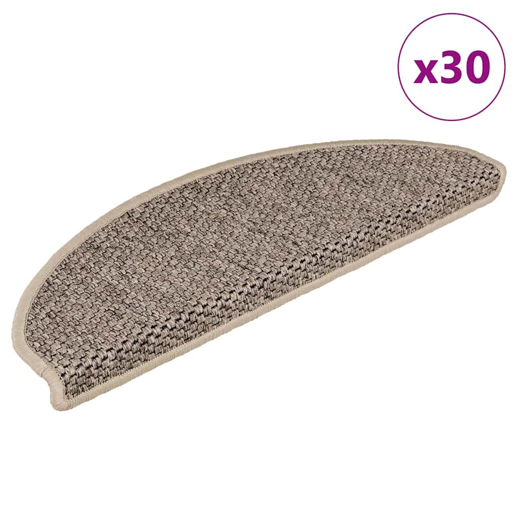 vidaXL Stufenmatten Selbstklebend Sisal-Optik 30 Stk. 65x21x4cm