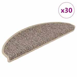 Samolepilne preproge za stopnice sisal 30 kosov 65x21x4 cm