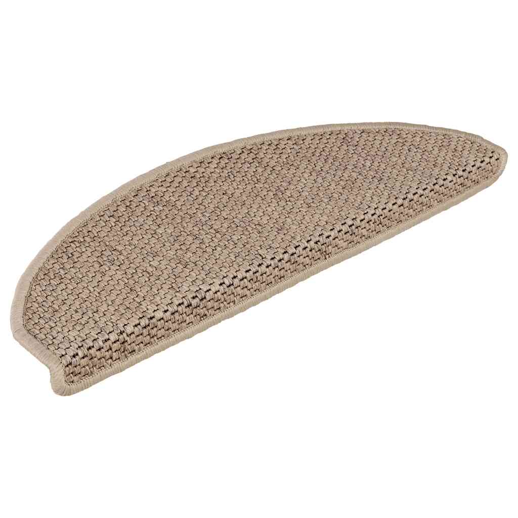 vidaXL Trapmatten zelfklevend Sisal-Look 30 st 65x21x4 cm zand afbeelding