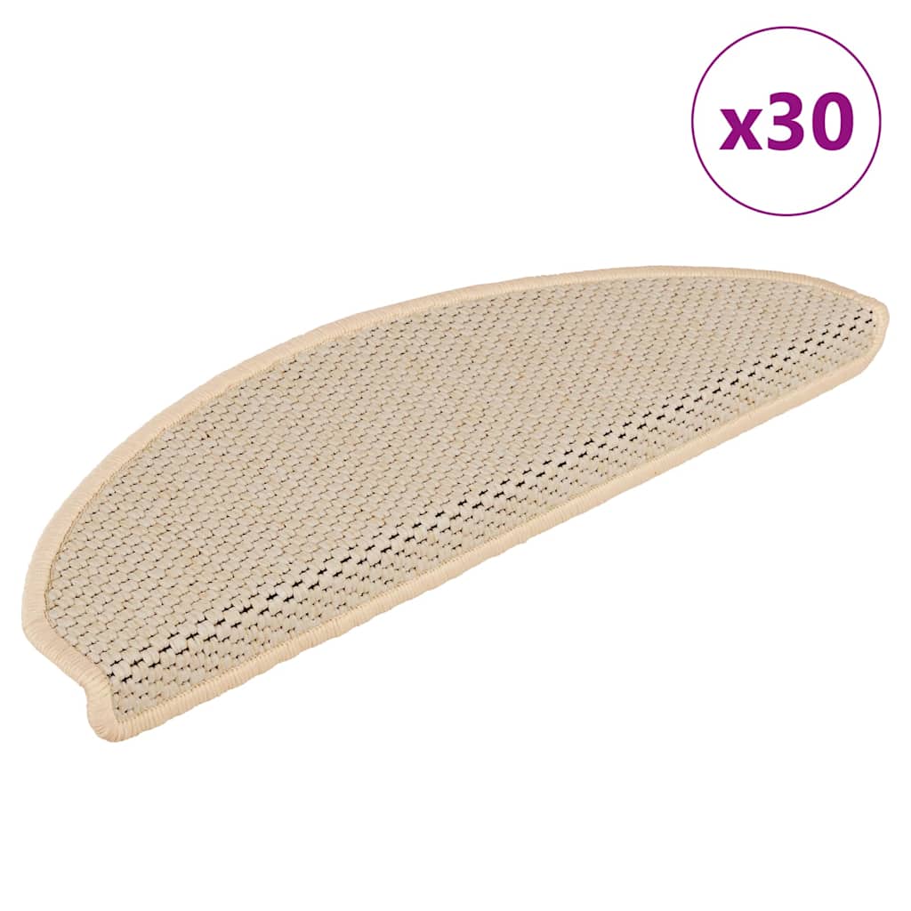 vidaXL Samolepicí rohože na schody Sisal-Look 30 ks 65x21x4 cm Berber