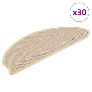 Samolepilne preproge za stopnice sisal 30 kos 65x21x4 cm berber