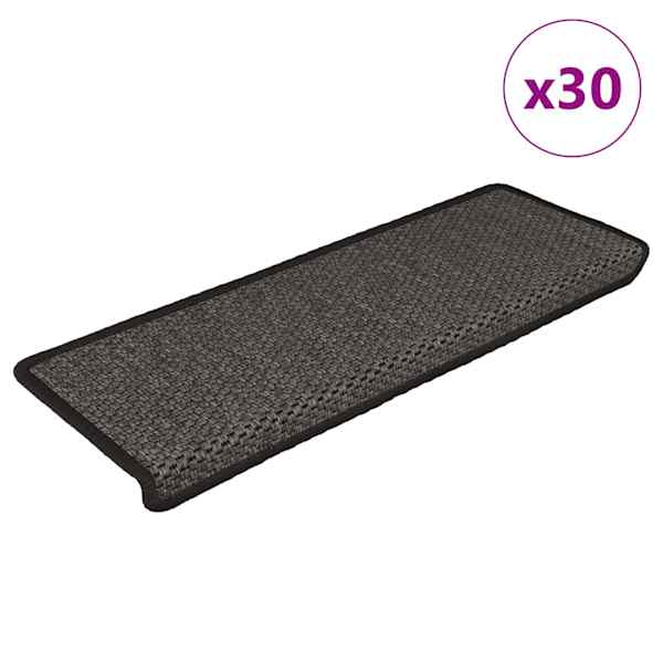 vidaXL isekleepuv trepivaip, sisal, 30 tk, 65x21x4 cm, antratsiit