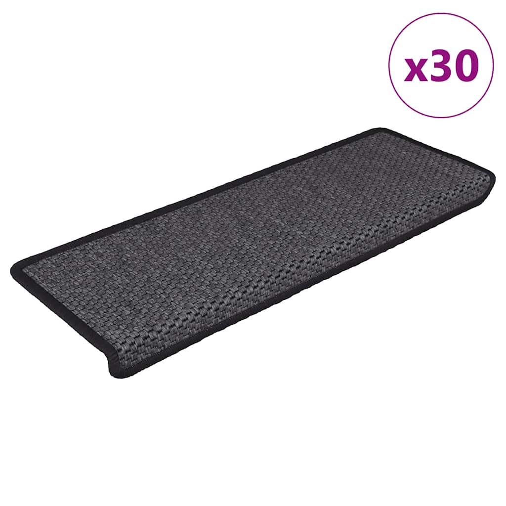 vidaXL Covorașe autoadezive scări 30 buc antracit 65x21x4 aspect sisal