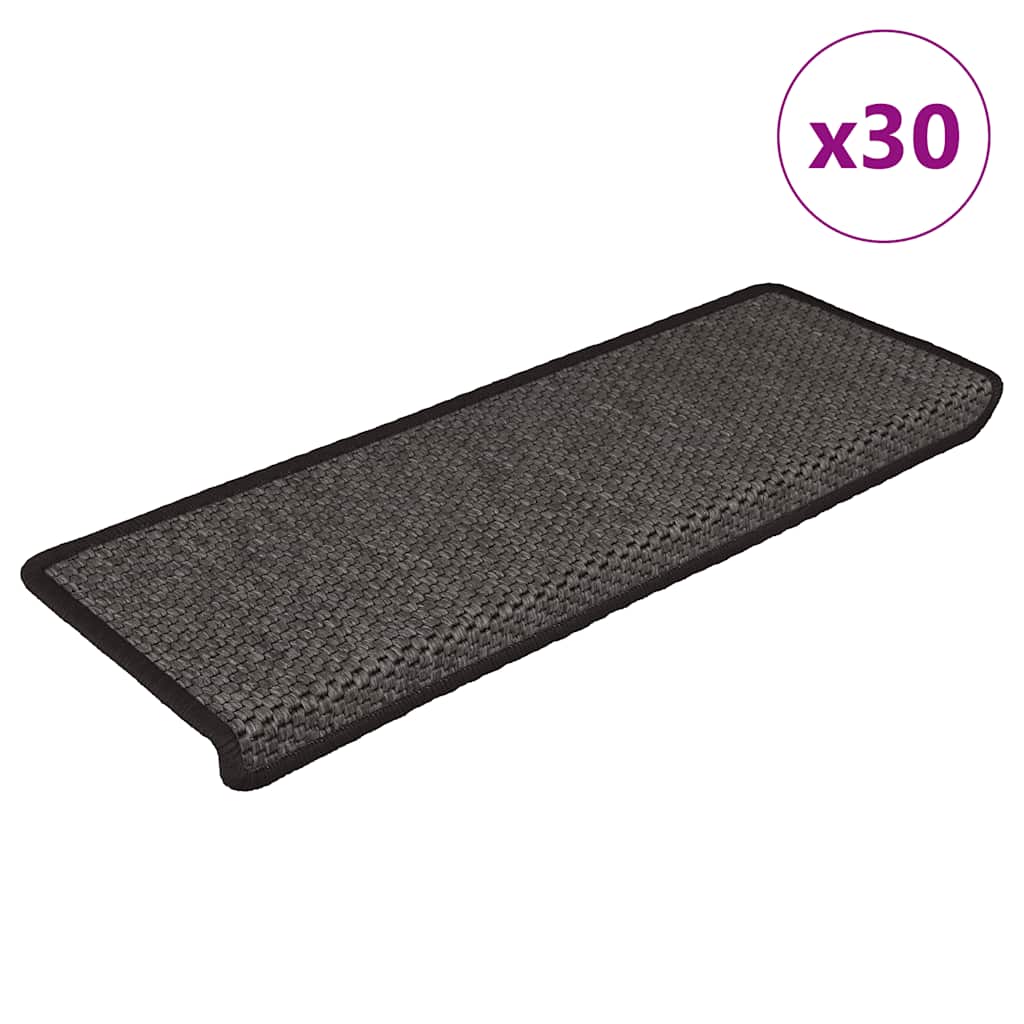 vidaXL Samolepicí rohože na schody Sisal-Look 30 ks antracitová