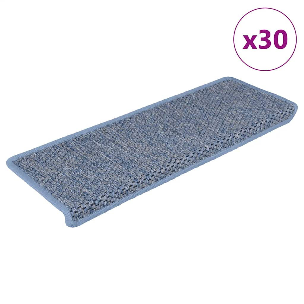 vidaXL Stufenmatten Selbstklebend Sisal-Optik 30Stk. 65x21x4cm Blau