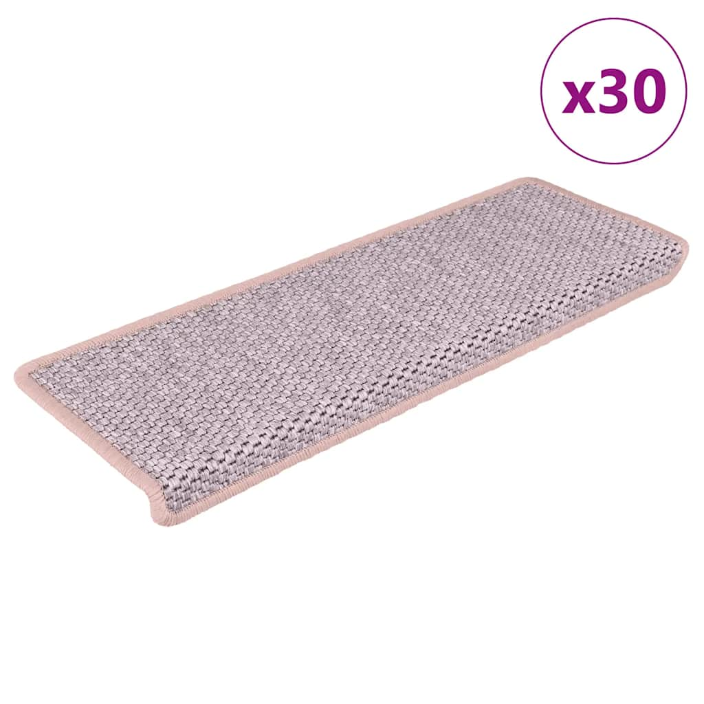 vidaXL Stufenmatten Selbstklebend Sisal-Optik 30Stk. 65x21x4cm Rot