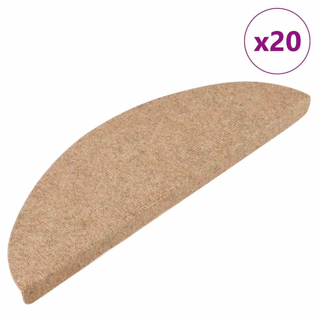 vidaXL Stufenmatten Selbstklebend 20 Stk. Beige 56x17x3 cm