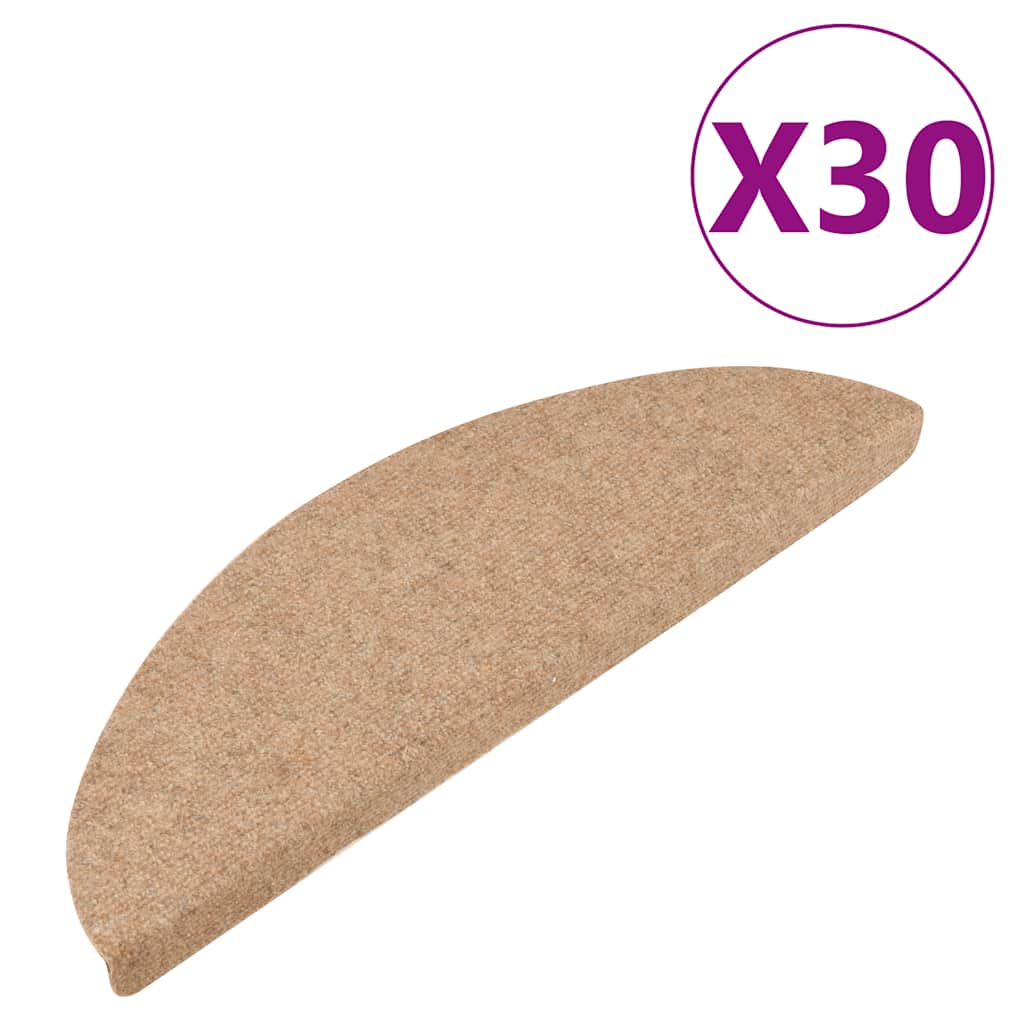 vidaXL Samolepicí rohože na schody 30 ks béžová 56x17x3 cm