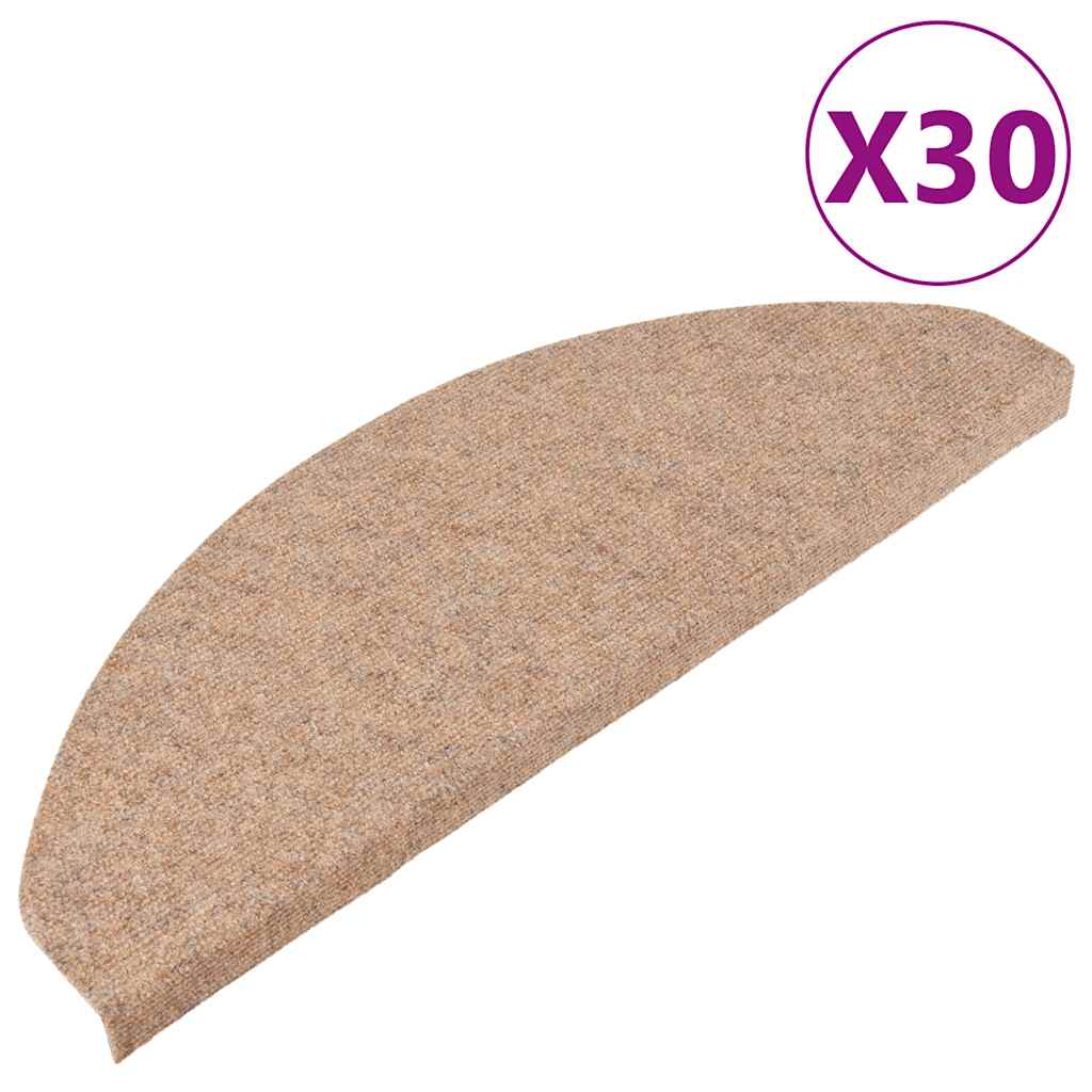 vidaXL Samolepicí podložky na schody 30 ks Béžová 65x22,5x3,5 cm