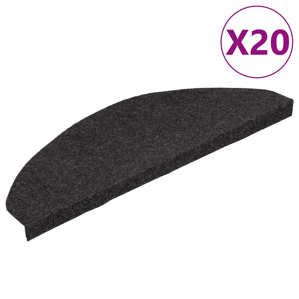 vidaXL Samolepicí podložky na schody 20 ks černé 65x22,5x3,5 cm