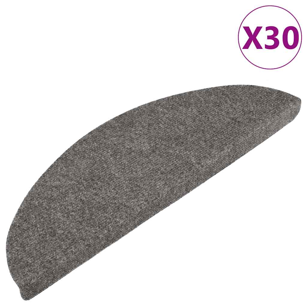 vidaXL Samolepicí rohože na schody 30 ks šedé 56x17x3 cm