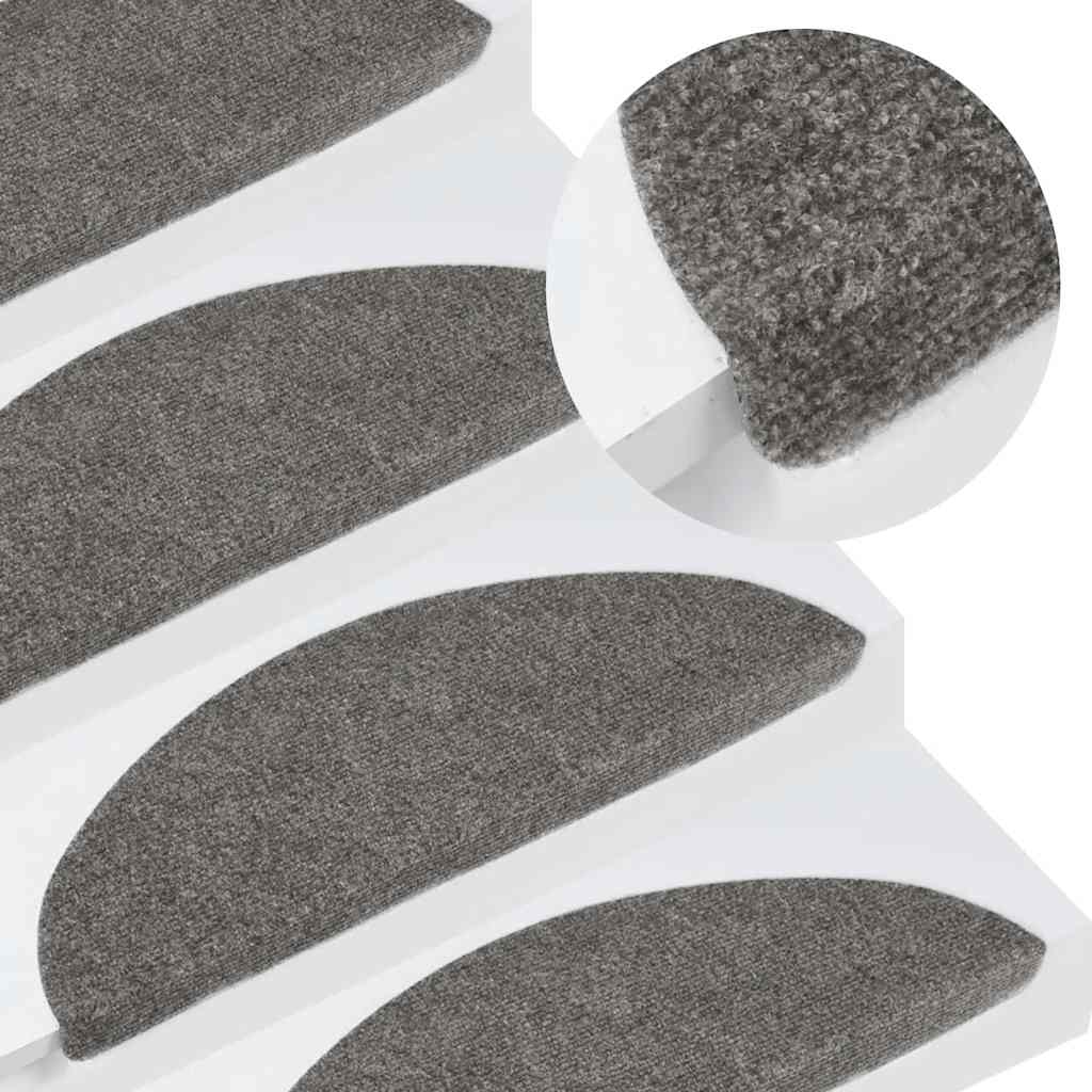 vidaXL Stufenmatten Selbstklebend 30 Stk. Grau 56x17x3 cm