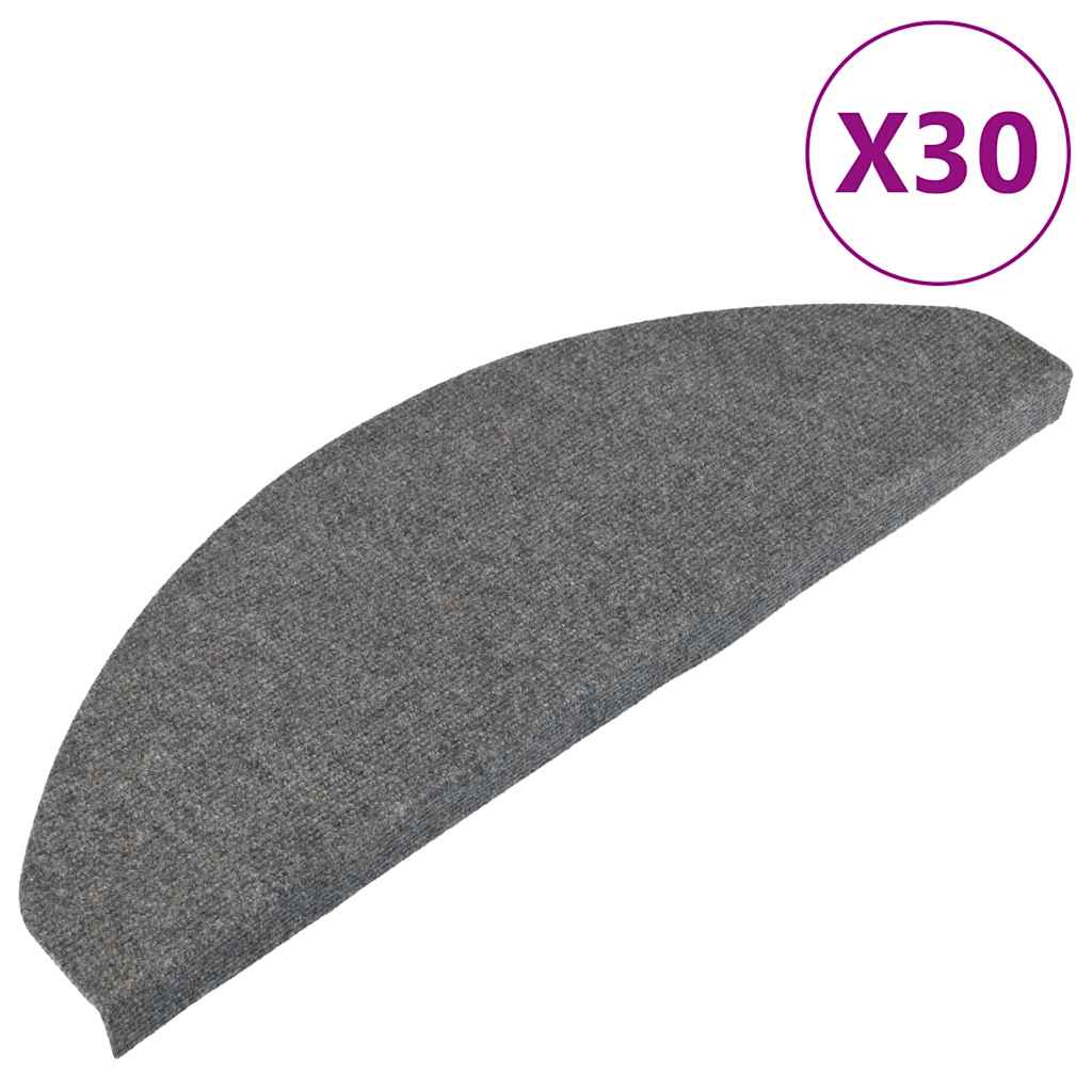 vidaXL Samolepicí podložky na schody 30 ks šedé 65x22,5x3,5 cm