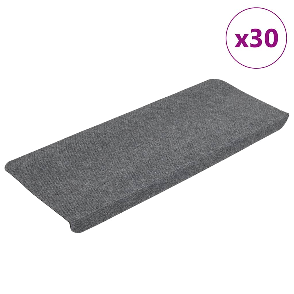 vidaXL Covorașe scară autoadezive 30 buc Gri 65x24,5x3,5 cm