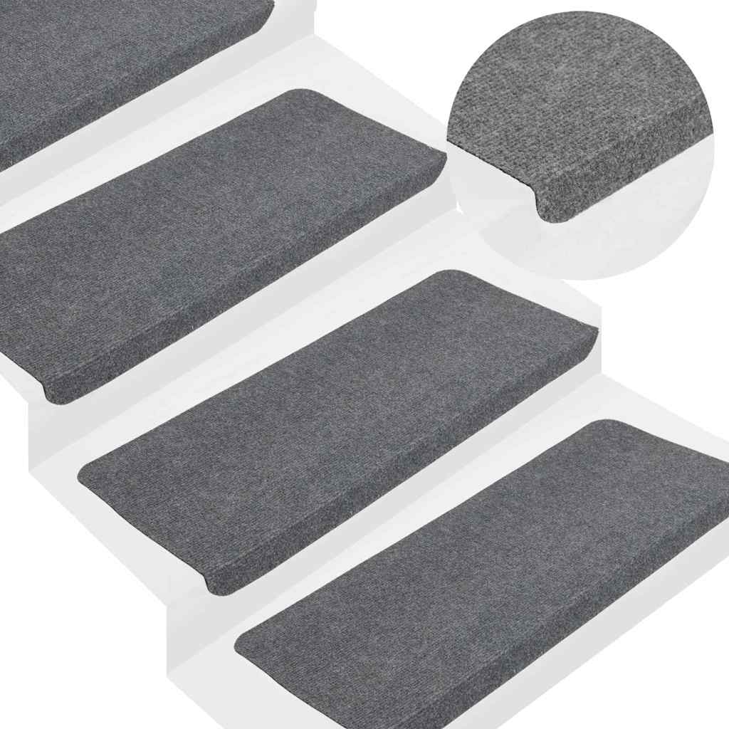 vidaXL Stufenmatten Selbstklebend 30 Stk. Grau 65x24,5x3,5 cm