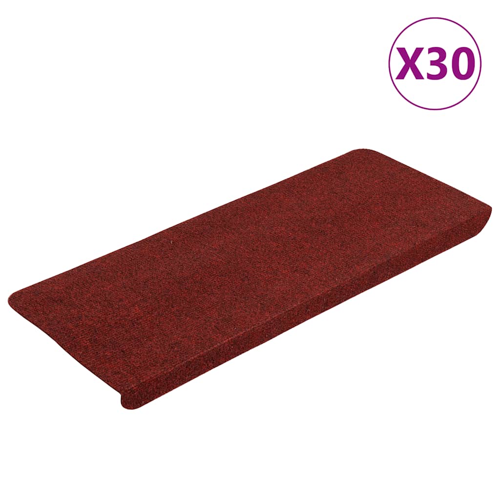 vidaXL Samolepicí podložky na schody 30 ks Červená 65x22,5x3,5 cm