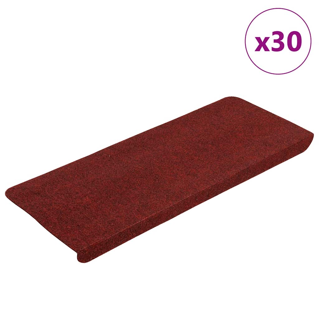 vidaXL Samolepicí podložky na schody 30 ks Červená 65x24,5x3,5 cm