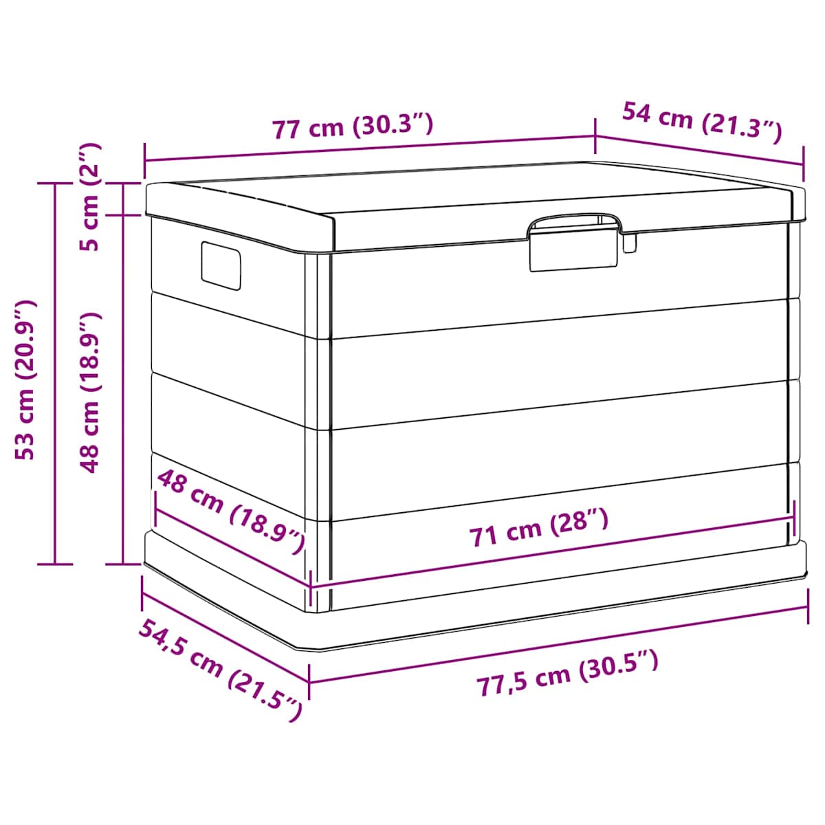 Have Opbevaringskasse Plastik 77,5 x 54,5 x 53 cm Antracit - Billede 11
