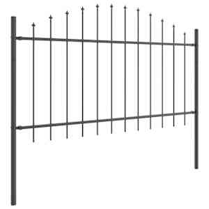 Zahradní plot 2 pcs Šedá 170 x 140 cm Práškově lakovaná ocel - obrázek 4