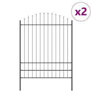 Zahradní plot 2 pcs Šedá 170 x 225 cm Práškově lakovaná ocel - obrázek 2