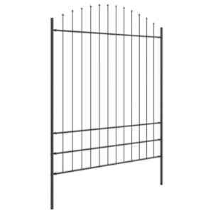 Zahradní plot 2 pcs Šedá 170 x 225 cm Práškově lakovaná ocel - obrázek 4