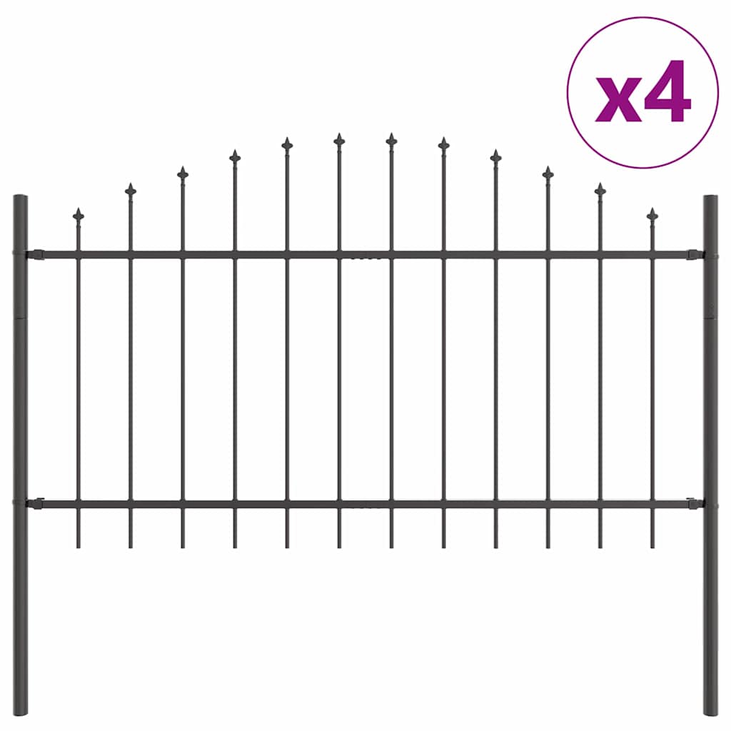 Havehegn med Bue Top Grå 6,8x1 m Stål