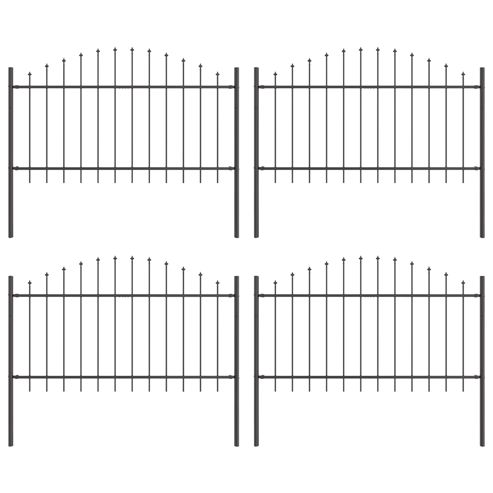 Zahradní plot WOERDEN 4 ks 170 x 140 cm Práškově lakovaná ocel 3360107