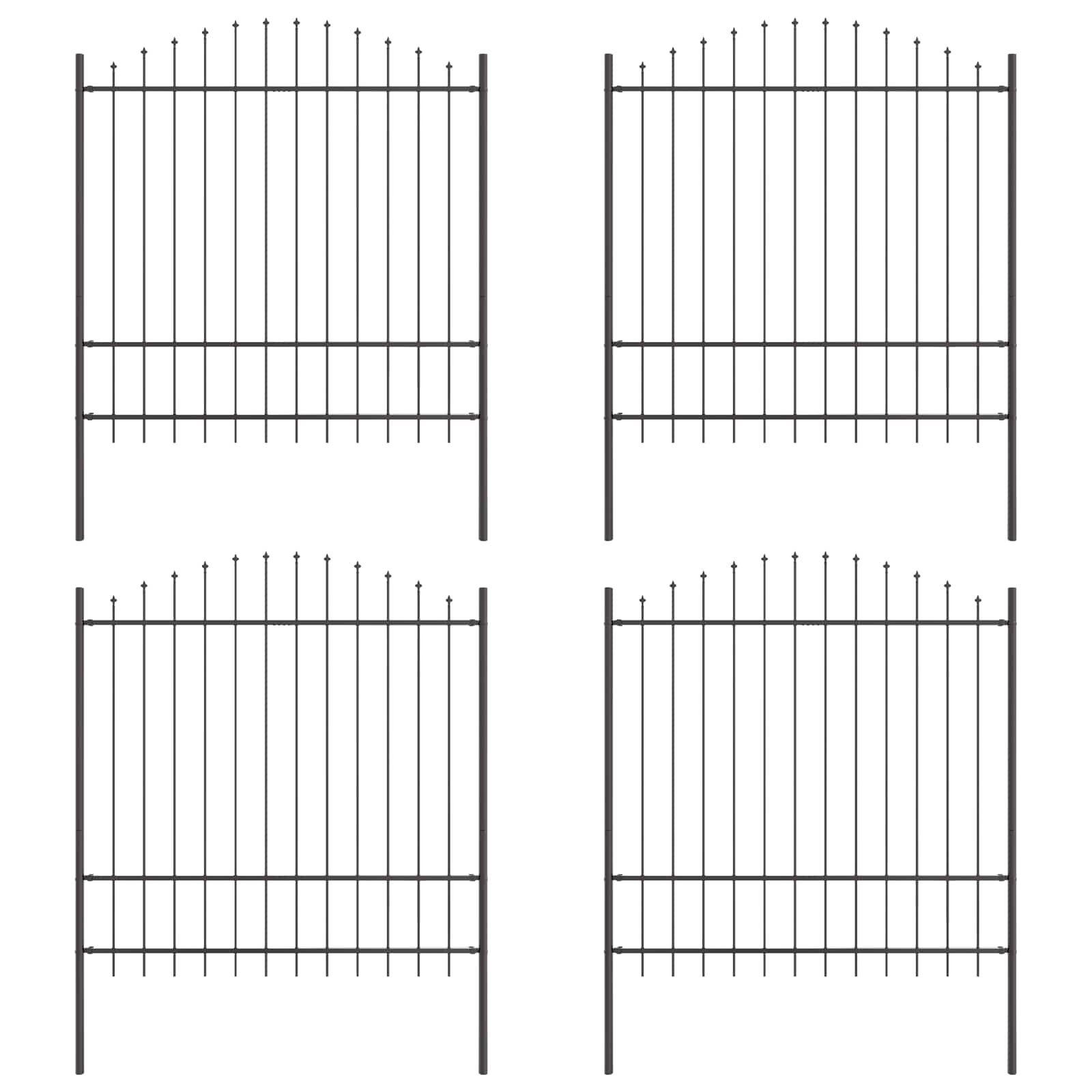 Zahradní plot WOERDEN 4 ks 170 x 215 cm Práškově lakovaná ocel 3360110