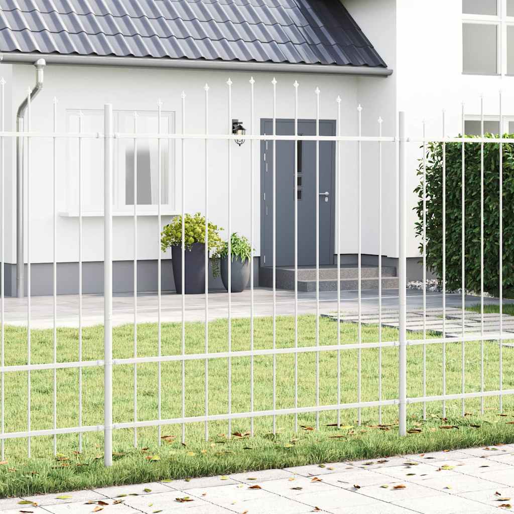Havehegn med Bue Top Hvid 10,2x1,75 m Stål