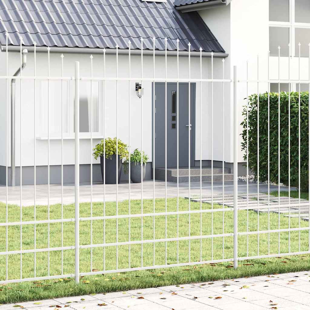 Havehegn med Bue Top Hvid 10,2x2 m Stål
