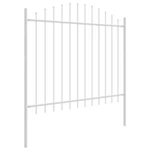 Zahradní plot 8 pcs Bílá 170 x 190 cm Práškově lakovaná ocel - obrázek 4