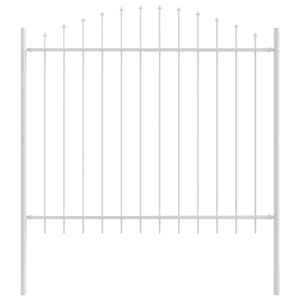 Zahradní plot 8 pcs Bílá 170 x 190 cm Práškově lakovaná ocel - obrázek 5