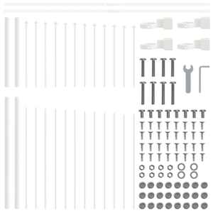 Zahradní plot 8 pcs Bílá 170 x 190 cm Práškově lakovaná ocel - obrázek 6
