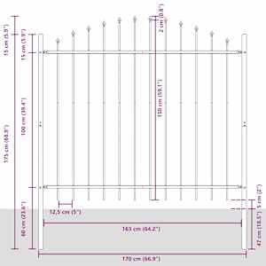 Zahradní plot 8 pcs Bílá 170 x 190 cm Práškově lakovaná ocel - obrázek 8