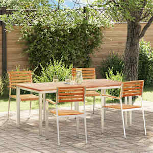 Komplet za jedilnico v vrtu 5 pcs Rjava Trden tikov les