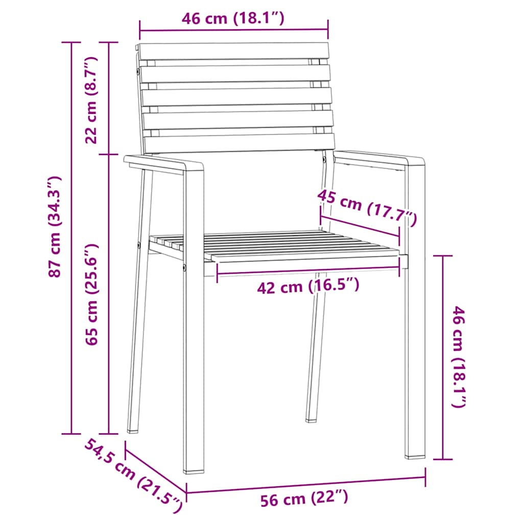 Komplet za jedilnico v vrtu 7 pcs Rjava Trden tikov les - slika 13
