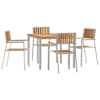 vidaXL &Otilde;ues&ouml;&ouml;gi komplekt 5 tk 90 x 90 x 75 cm Puit ja Roostevaba Teras
