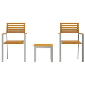 Zahradní jídelní souprava 3 pcs Hnědá - obrázek 7