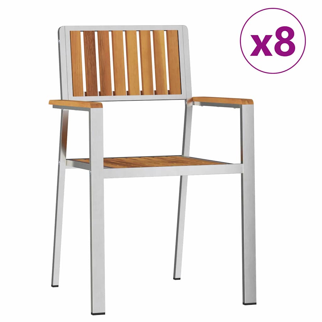 Pinottavat Puutarhatuolit 8 kpl 54.5x56x87 cm Täysi Akaasiapuu